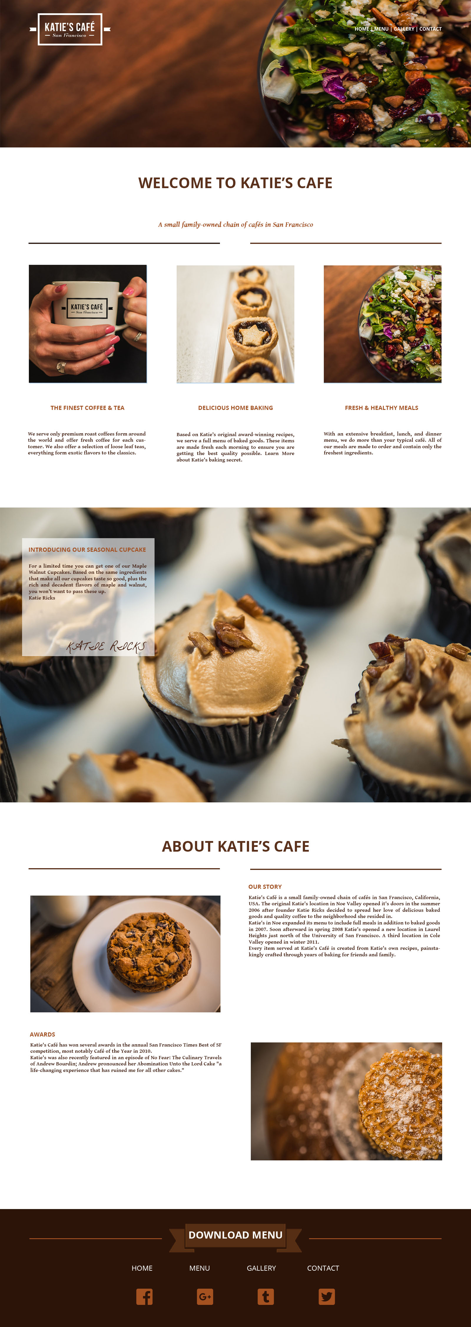 Katie's café wireframe